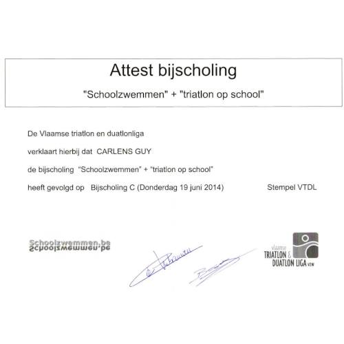 Bijscholing triatlon en schoolzwemmen