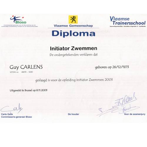 Diploma initiator zwemmen